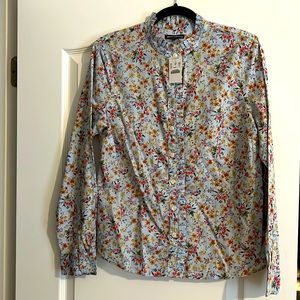 BOGO JCrew Light Blue Floral Blouse